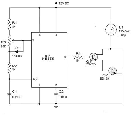 Lamp Dimmer circuit using IC 555 - Gadgetronicx