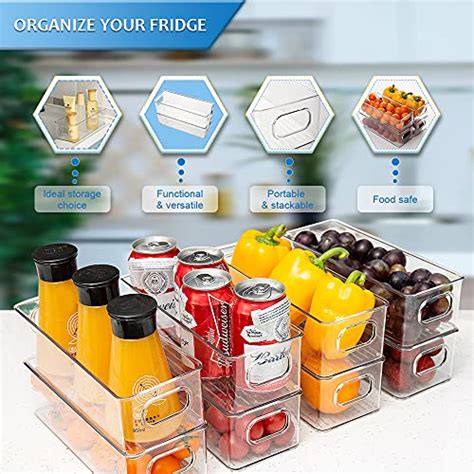 Refrigerator Organizer Bins, Stackable Fridge Organizers 8pcs Clear ...