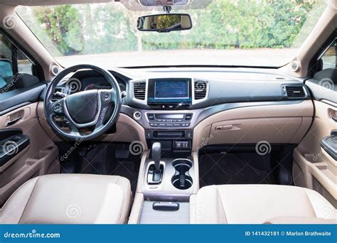 The Interior of a Luxury SUV Truck for Sale Stock Image - Image of ...