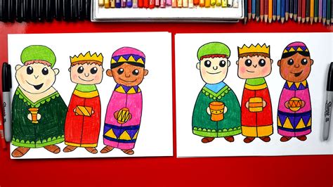 How To Draw The Three Wise Men - Nativity - Art For Kids Hub