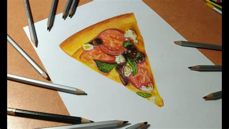 How to draw a realistic pizza - YouTube