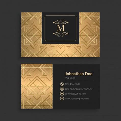 Premium Vector | Gold luxury business card template | Elegant business cards design, Interior ...