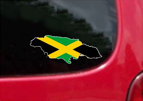 2 Pieces Jamaica Outline Map Flag Vinyl Decals Stickers Full | Etsy