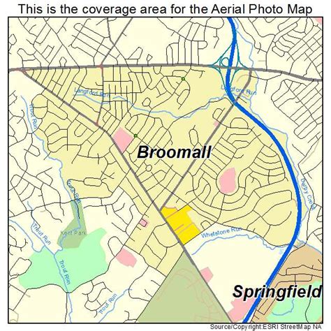 Aerial Photography Map of Broomall, PA Pennsylvania