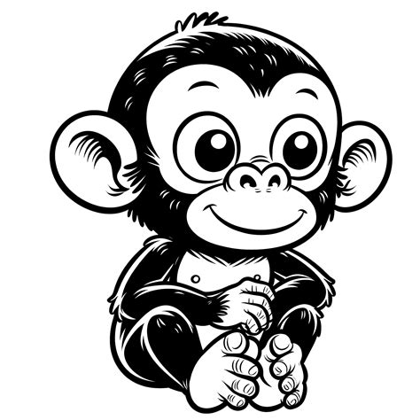 Cute Cartoon Chimpanzee Clip Art Free Stock Photo - Public Domain Pictures