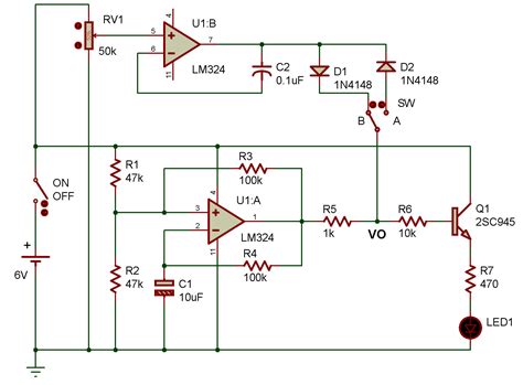 Upper/lower limiter circuit using op amplifier LM324