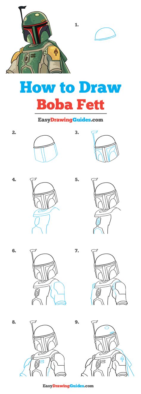 How To Draw Boba Fett Helmet Boba Fett Helmet Drawing Easy : How To ...