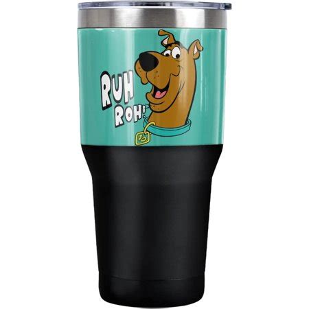 Scooby-Doo Ruh Roh Face Stainless Steel Tumbler 30 oz Coffee Travel Cup ...