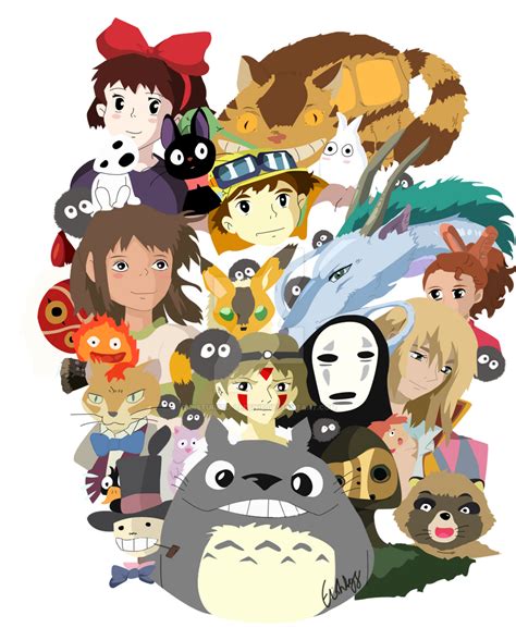 Studio Ghibli Collage Coloured by Disturbed-Leeshie on DeviantArt