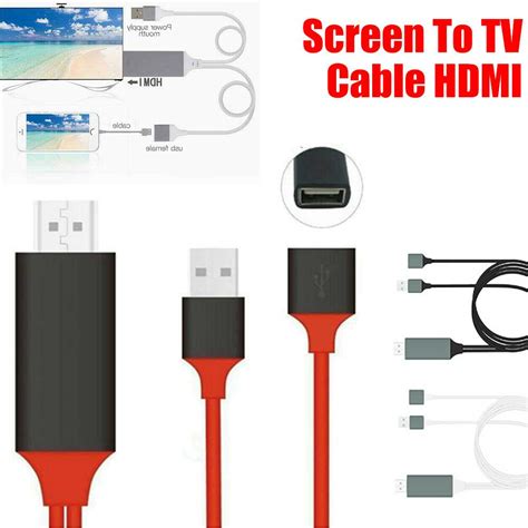 2 in 1 Wireless or Wired Screen Mirroring Miracast 1080P HDMI Cable HD ...