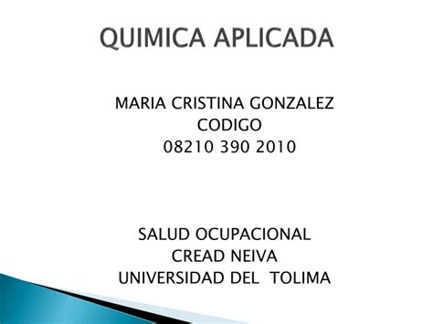 PPT - QUIMICA APLICADA PowerPoint Presentation, free download - ID:5526738