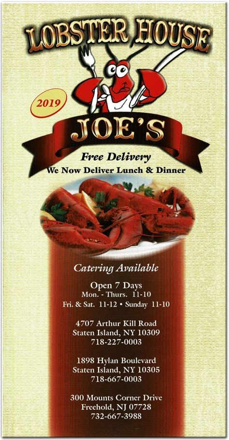 Joe's Lobster House Restaurant in Staten Island / Official Menus & Photos