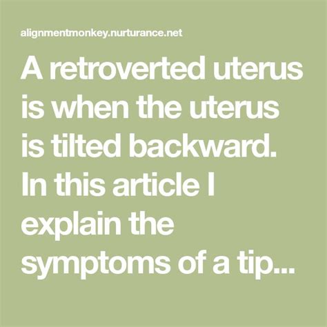 Retroverted Uterus AKA Tipped Uterus | Retroverted uterus, Uterus, Abdomen