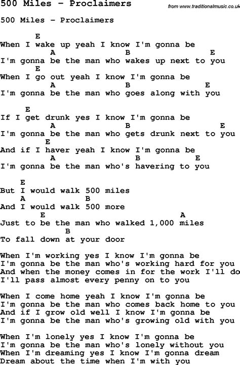 Guitar Chords For 500 Miles