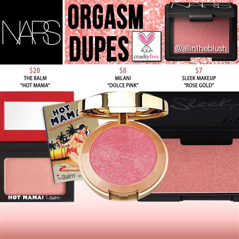 NARS Cosmetics Orgasm Blush Cruelty-Free Dupes - All In The Blush