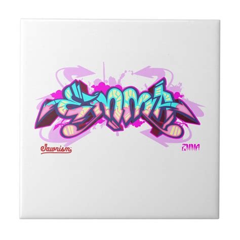 The name emma in graffiti ceramic tile – Artofit