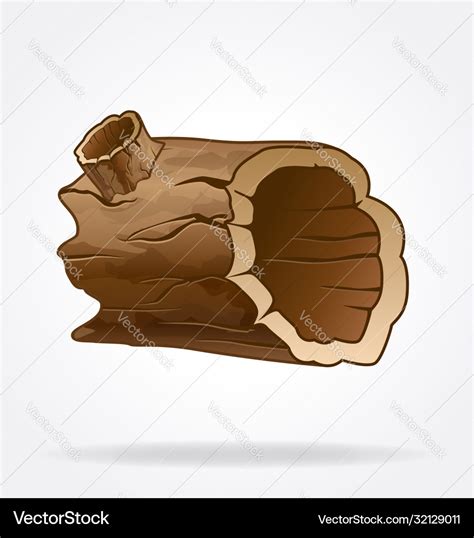 Cartoon hollow wood log Royalty Free Vector Image