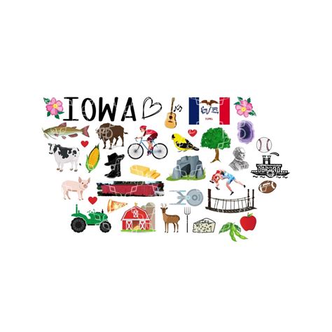 Iowa Sublimation Transfer, State of Iowa Favorites Sublimation Ready to Press Transfer, Iowa ...