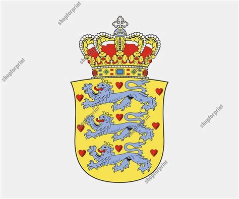 Denmark Coat of Arms (State Version and Royal Version)