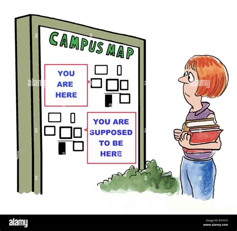 Cartoon of college student lost on campus Stock Vector Image & Art - Alamy