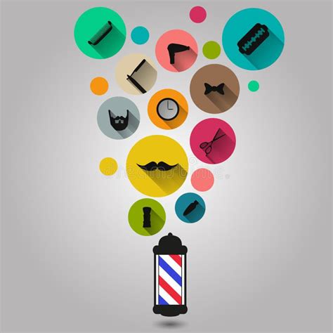 Vintage Barber Shop Tools Silhouette Icons Set Stock Vector - Illustration of haircutting ...