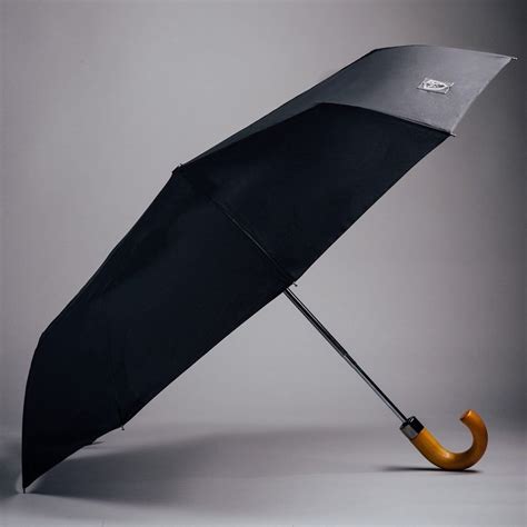 Black Compact Umbrella - Rain and Son - Classic and Stylish Umbrellas