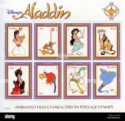 Guyana postage stamps - Disney cartoon characters - Aladdin Stock Photo, Royalty Free Image ...