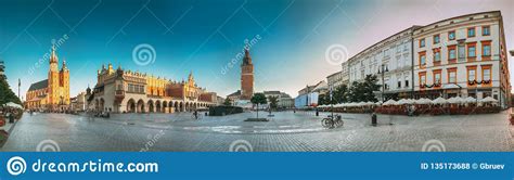 Krakow, Poland. Landmarks on Old Town Square in Summer Evening. Editorial Stock Photo - Image of ...