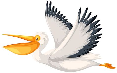 A pelican character flying 294180 Vector Art at Vecteezy