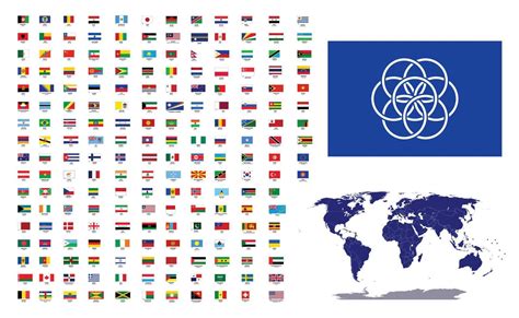 All Countries Flag Map with Globe World Flags Icon Graphic Vector svg ...