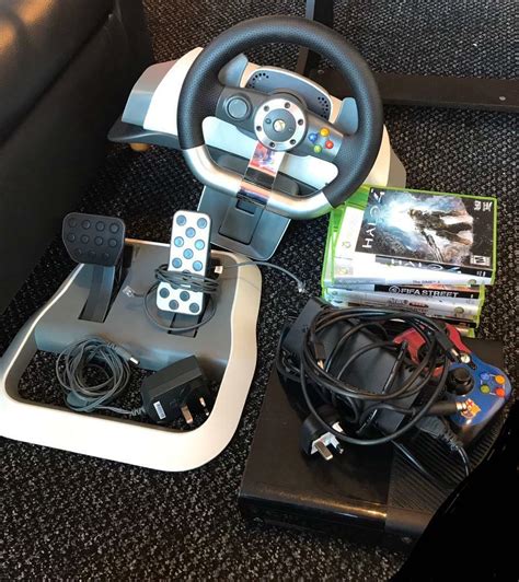 Xbox 360 Slim Console + Games + Steering Wheel & Pedals | in Highworth ...