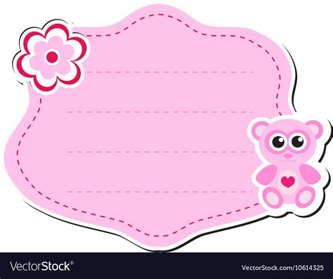 Cute sticker label frame for text kids tag Vector Image