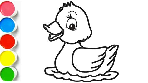 Duck Drawing, painting, colouring video for kids and Toddlers|| How to ...