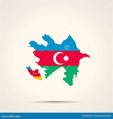 Map of Azerbaijan in Azerbaijan Flag Colors Stock Vector - Illustration ...