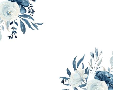 Navy Blue and White Floral BouquetsBlue Flowers Watercolor | Etsy Flower Background Wallpaper ...