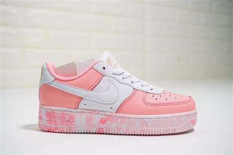 Women Nike Air Force 1 Pastel Pink Paint Splatte