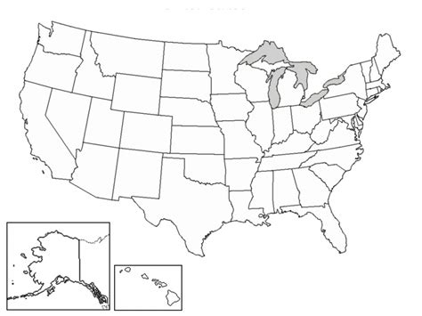 Printable Blank Map Of The United States Quiz - Printable US Maps
