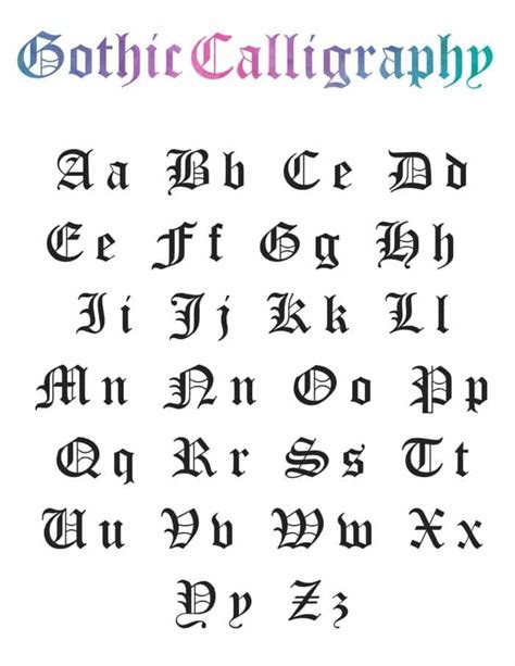 Learn to Write in Gothic Calligraphy (Alphabet Download For Free ...