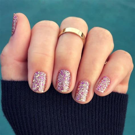 Pink Diamond | Glitter Rose Gold Confetti Nail Wraps | Rose gold nails ...