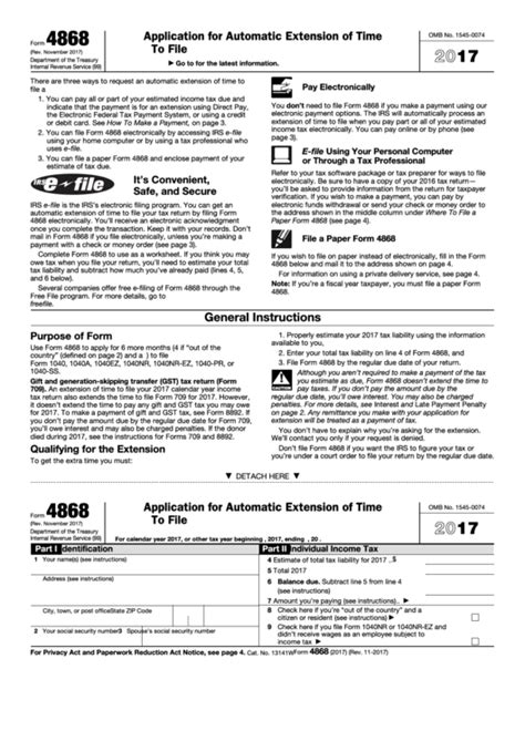 Form 4868 Printable