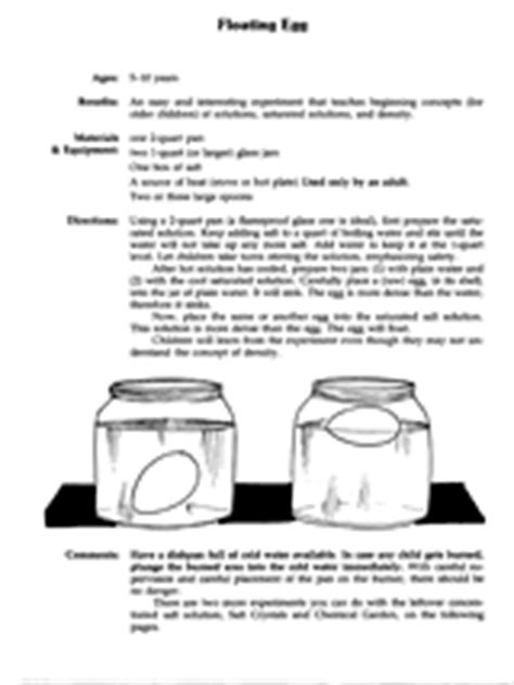 Floating Egg Density Experiment Printable (2nd - 5th Grade) - TeacherVision.com