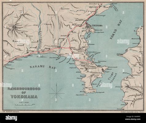 YOKOHAMA AREA. Tokyo bay. Sagami Bay. Japan. MURRAY, 1901 antique map Stock Photo - Alamy