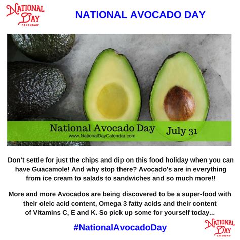 NATIONAL AVOCADO DAY - July 31 | Avocado, Superfruit, Holiday recipes