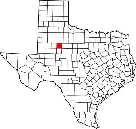 Image: Map of Texas highlighting Scurry County