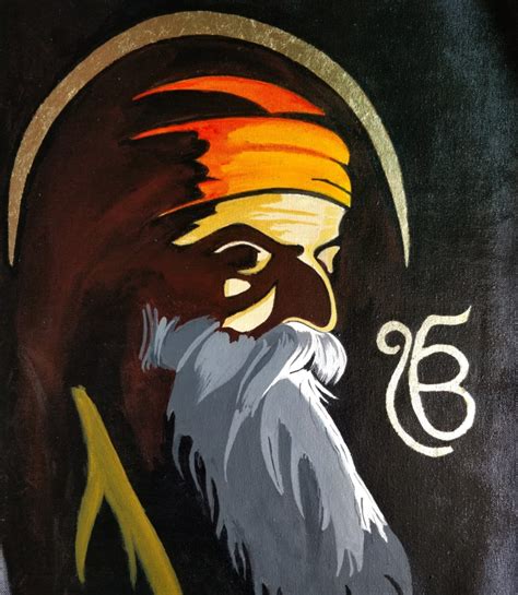 Guru Nanak Dev Ji Painting, Gold Leaf Painting, Sikhism, Indian Art, Spirituality, Golden Temple ...