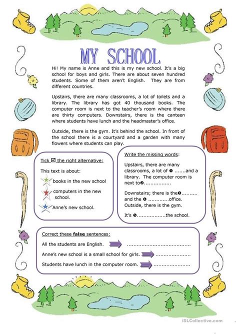 MY SCHOOL - English ESL Worksheets for distance learning and physical ...