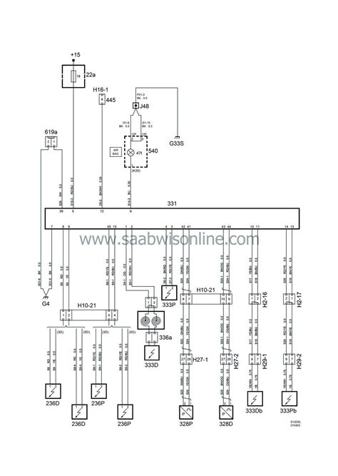 Airbag (SRS) LHD – 9-3 2001 | SAAB Workshop Information System Online