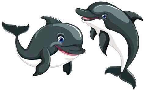 Premium Vector | Smiling dolphin cartoon