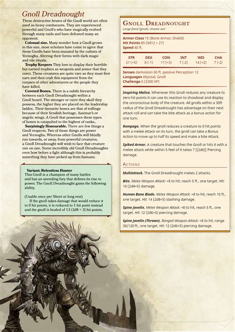 The Gnoll Dreadnought, the large brute of the Gnoll world. | Dnd dragons, Dungeons and dragons ...