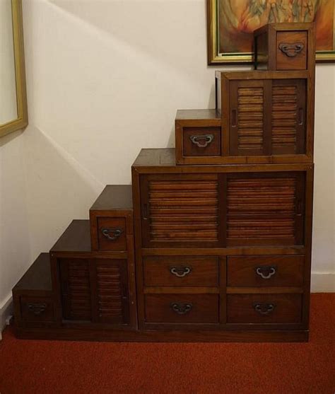 Japanese Tansu Cabinet with Multiple Drawers and Sliding Doors ...